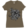 lion zentangle Ladies Fitted T-Shirt