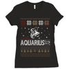 santa aquarius christmas ugly t shirts Ladies Fitted T-Shirt