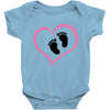 Baby Girl with Heart Any Name Customized Baby Bodysuit