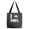 i love vinyl Tote Bags