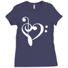 music heart rock baseball jersey Ladies Fitted T-Shirt