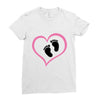 Baby Girl with Heart Any Name Customized Ladies Fitted T-Shirt