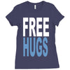 funny t shirts free hugs adult Ladies Fitted T-Shirt