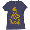 uomo dakar stampa oro moto deserto parigi africa sport Ladies Fitted T-Shirt