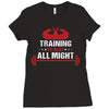 Training to beat All Might Ladies Fitted T-Shirt