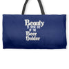 beauty is in the eye of the beer holder t shirt Weekender Totes