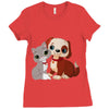 nice cat and dog Ladies Fitted T-Shirt