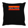 sometimes i drink water, ideal gift, birthday present Throw Pillow