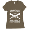 diamonds are a girls best friend girls softball shirt funny women spor Ladies Fitted T-Shirt