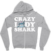 crazy lady shark Zipper Hoodie