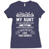 Dear Aunt, Thanks For Being My Aunt, Love, Your Favorite Ladies Fitted T-Shirt
