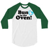 Bun in the Oven with Heart Baby Boy 3/4 Sleeve Shirt
