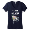 i love when my wife lets me buy another bike Women's V-Neck T-Shirt