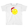 smiley face wears santa hat merry christmas Toddler T-shirt