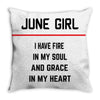 June Girl Throw Pillow