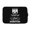 I'm Called Papi Because  I'm Way Too Cool To Be Called Grandfather Laptop sleeve