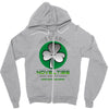 silver shamrock Zipper Hoodie