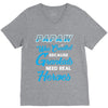 Papaw Was Created because Grankids Need Real Hero V-Neck Tee