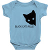 black cats rule Baby Bodysuit