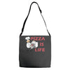 pizza is love pizza is life Adjustable Strap Totes