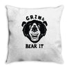 grin and bear it Throw Pillow