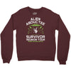 alien abductee survivor tour ufo nerd geek comic funny Crewneck Sweatshirt
