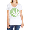 cannabis finger printing Ladies Curvy T-Shirt
