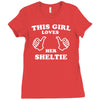 this girl loves her sheltie Ladies Fitted T-Shirt