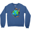 animal polygon around the planet Crewneck Sweatshirt