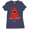 red blue shark Ladies Fitted T-Shirt