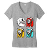 pac skull copy Women's V-Neck T-Shirt