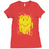 mud smiley face Ladies Fitted T-Shirt