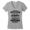 Super Cool Granny Of A Freaking Awesome Granddaughter Women's V-Neck T-Shirt