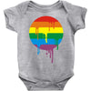 rainbow colored stripes dot running splashes Baby Onesie
