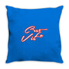c'est la vie neon slogan Throw Pillow