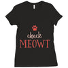 CHECK MEOWT CAT Ladies Fitted T-Shirt