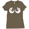 rude christmas pudding Ladies Fitted T-Shirt