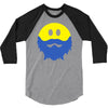 bearded smiley face 3/4 Sleeve Shirt