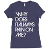 why does it always rain on me Ladies Fitted T-Shirt