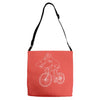 shark riding bicycle bike funny Adjustable Strap Totes