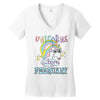 unicorns are born in february cute unicorn Women's V-Neck T-Shirt