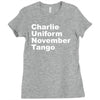 charlie uniform november tango Ladies Fitted T-Shirt