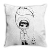 winter girl Throw Pillow