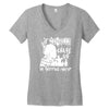 if zombies chase us im tripping you up Women's V-Neck T-Shirt