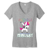 Born Unicorns-Born February Women's V-Neck T-Shirt