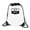 beer helps Drawstring Bags