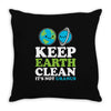 keep earth clean it's not uranus kawaii planets Throw Pillow