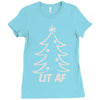 lit af christmas tree Ladies Fitted T-Shirt