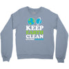 keep earth clean it's not uranus kawaii planets Crewneck Sweatshirt