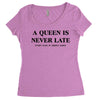 a queen is never late Women's Triblend Scoop T-shirt